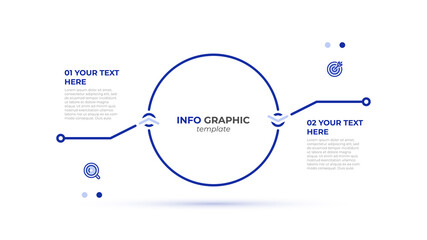 2 options thin line infographic design with marketing icons and thin line elements. Vector illustration.