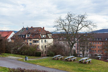 ドイツ　　シュトゥットガルトのライプフリートシャー・ガルテンの丘から望む風景
