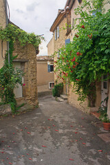 Fototapeta na wymiar Lourmarin in Provence, Old city street view, France, Europe