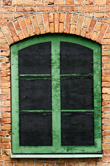 old brick wall with window