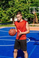 Fototapeta premium Basketball player jump shooting and playing basketball.