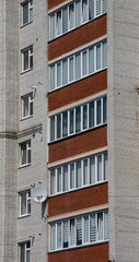 Fototapeta na wymiar many storey residential buildings. apartments are ready for sale. geometry of architecture