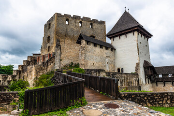 Fototapeta na wymiar Celje Old Castle or Celjski Stari Grad Medieval Fortification in Julian Alps Mountains, Slovenia, Styria.