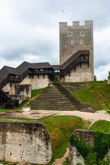 Celje Old Castle or Celjski Stari Grad Medieval Fortification in Julian Alps Mountains, Slovenia, Styria.
