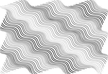 Abstract flow lines background . Fluid wavy shape .Striped linear pattern . Music sound wave . Vector illustration