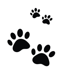 paw - Black vector icon,  silhouette with shadow