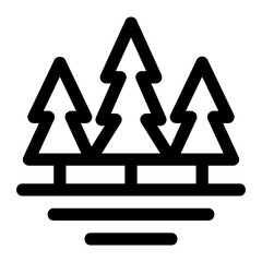 Forest Line Icon Vector