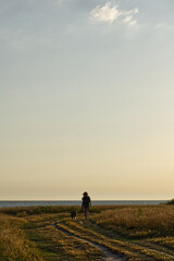 walking on the beach