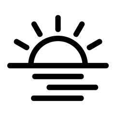 Sunrise Line Icon Vector