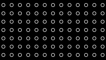 Fototapeta na wymiar Abstract Pattern Background, White Symmetrical Circle Shapes, Black Background, 3D Illustration