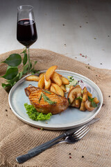 grilled chicken with potatoes