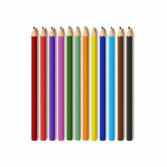 a set of colored pencils. Vector isolated illustration for a school banner, creative studio, drawing lesson.A design element in a realistic style