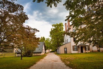 Naklejka premium View of the main mansion in Batsto village, located in the Pine Barrens, New Jersey, USA