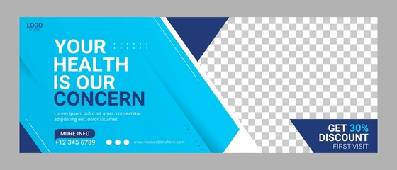 Healthcare social media cover template banner for advertisement