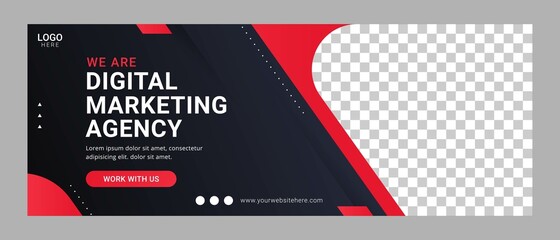 Corporate business digital agency social media cover banner template - obrazy, fototapety, plakaty