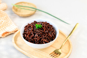 Jajangmyeon or JJajangmyeon  is Korean Noodle with Black Sauce