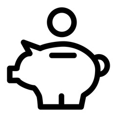Piggy Line Icon Vector