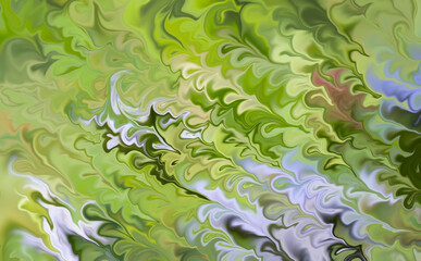 Fototapeta na wymiar Liquify Abstract Pattern With UFO Green And Black Graphics Color Art Form.