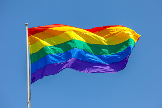 rainbow flag in the wind 04