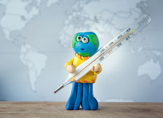 planet earth with high temperature
