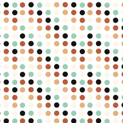 Vintage Seamless polka dot pattern with white background. Vector repeating texture.