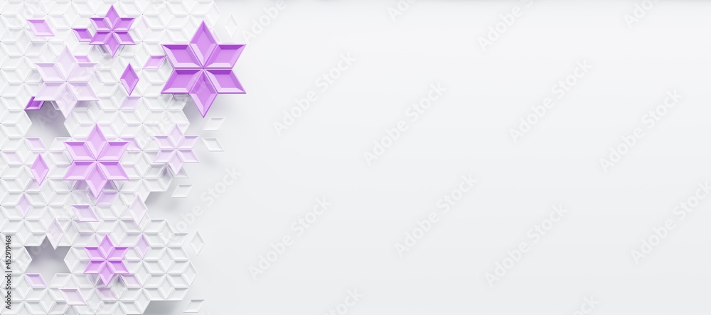 Poster abstract and illustration of white box or cube background,light and shadow with free space, 3d rende