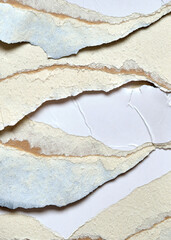 Torn Paper Collage Style, Ripped Paper Effect, Texture Abstract Background, Copy Space for Text.