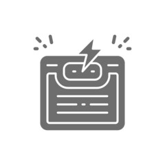 Bathroom weight scale, maximum value grey icon.