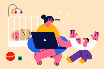 Motherhood and happy childhood concept