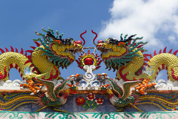 Fototapeta na wymiar Dragon sculpture art architecture buddhist artwork