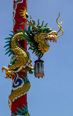 Fototapeta premium Dragon sculpture art architecture buddhist artwork