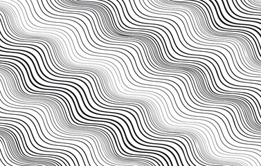 Abstract flow lines background . Fluid wavy shape .Striped linear pattern . Music sound wave . Vector illustration