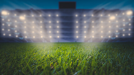 Football stadium at night.Standard football field.