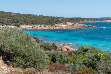 Fototapeta na wymiar View of the coast of island Caprera, Maddalena archipel