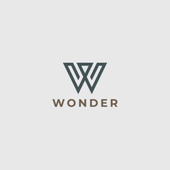 Letter W logo template. Modern elegant logotype. 
