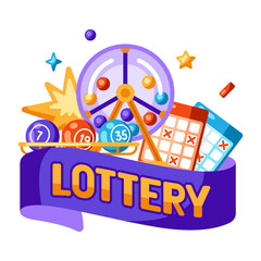 Lottery and bingo illustration. Concept for online games.