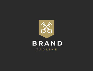 Real estate logotype. Keys logo icon design. Premium logo.

