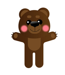 a brown bear stands isolated on a white background