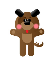 cute dog cartoon holding blank sign