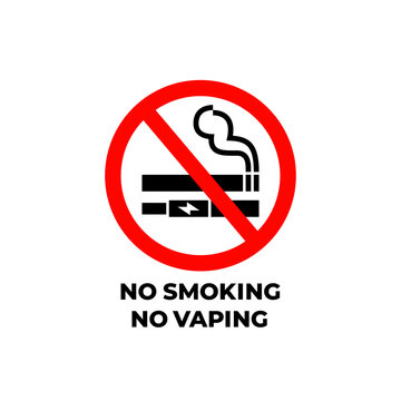 No Smoking No Vaping Sign. Vector Icon.
