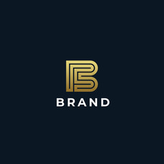 B logo. Abstract letter B logotype. Creative minimalism logotype. Universal modern geometric linear logo idea.

