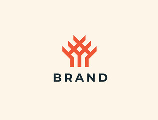 Linear minimal stylish emblem. Premium business logotype. 
