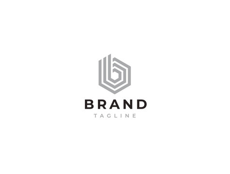 B logo. Abstract letter B logotype. Creative minimalism logotype. Universal modern geometric linear logo idea.