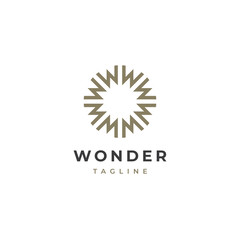 Letter W logo template. Star typography pattern logo. Unique modern creative elegant logotype. Vector icon.