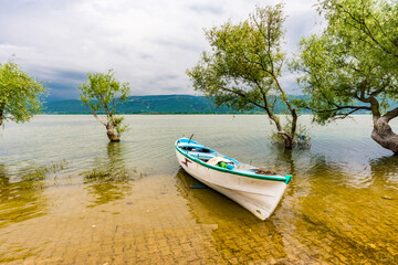 Naklejka na ściany i meble Fishing Boats on the Uluabat Lake 