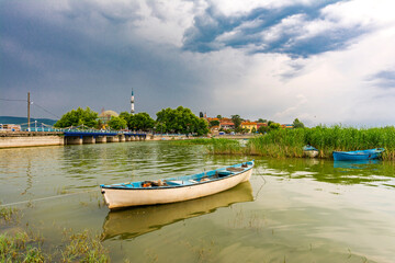 Obraz premium Fishing Boats on the Uluabat Lake 