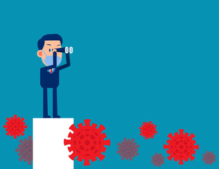 Looking to invest in a crisis. Business quarantine vector concept