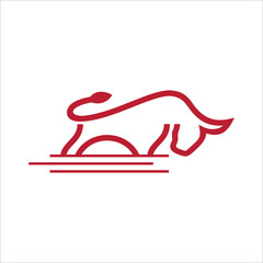 Outline Creative Bull, Red Bull, Buffalo Logo Design Vector Template
