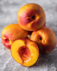 nectarine fresh peach sweet fruit dessert sweets meal snack on the table copy space food background rustic