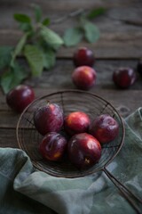 cherry plums in a bowl